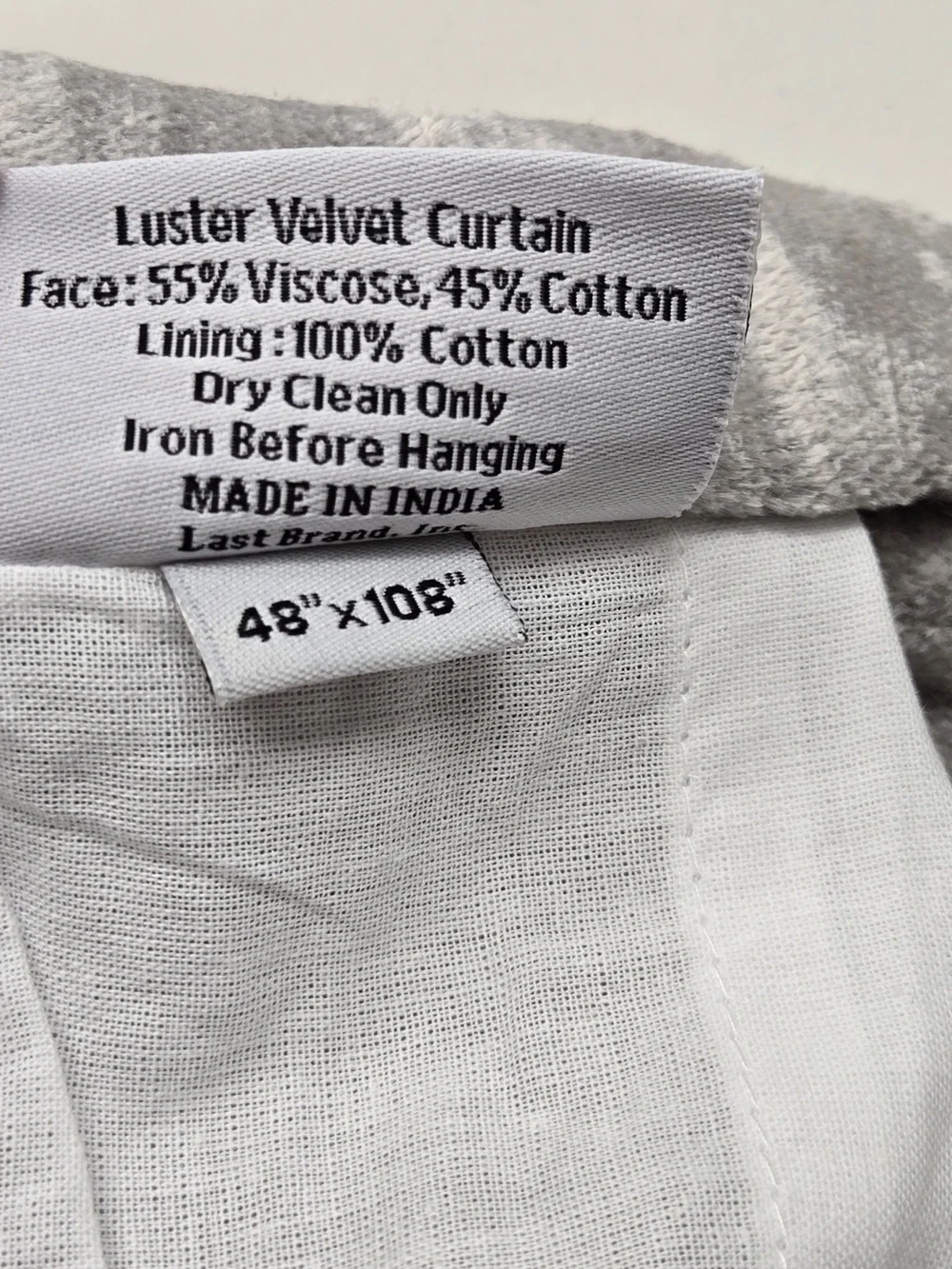 NWT QUINCE Set Of 2 48x108 Luster Velvet Curtains Silver 8920